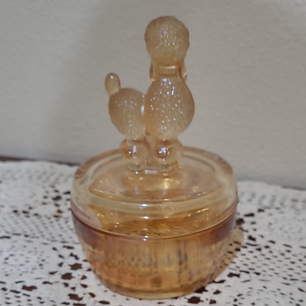 Vintage Glass Poodle Trinket Box - Picture 5 of 8